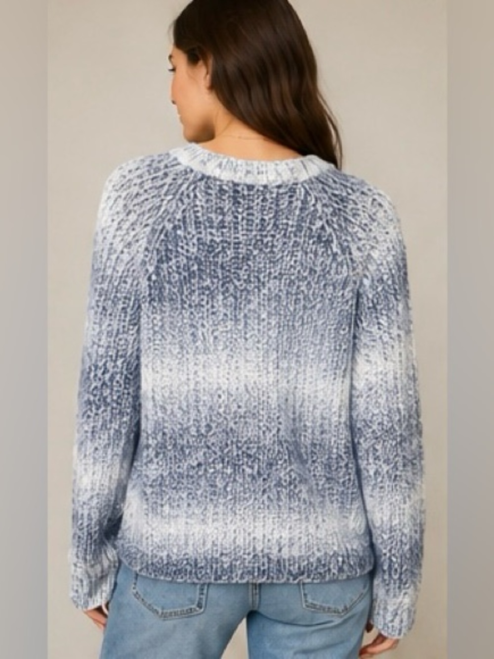 Denver Hayes NWT Blue Ombre Chunky Knit Sweater Women’s Large - Picture 2 of 6